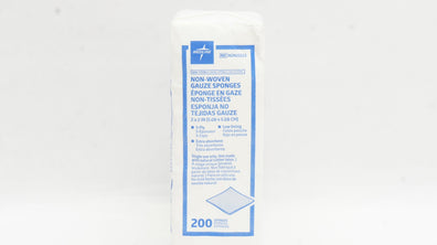 Medline NON25223 Non-Woven Gauze Sponges 3-Ply, 2inch x 2inch - Pack of 200